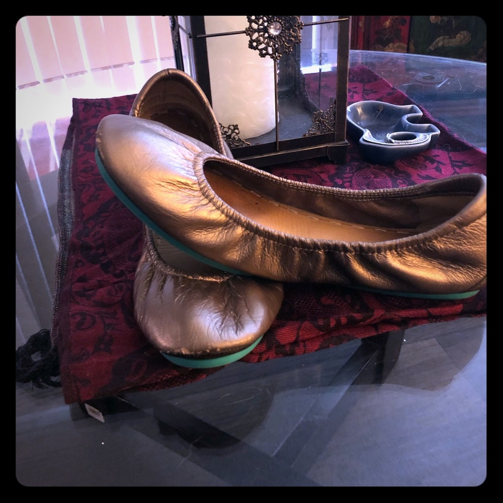 Metallic bronze Tieks size 8